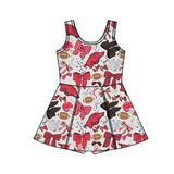 MOQ 5 pcs sleeveless bow hogs girls team athletic dress