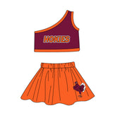 Deadline March 4 One shoulder top orange skirt girls team outfits