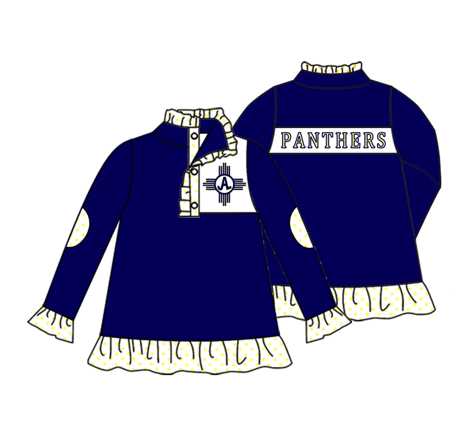 Deadline July 17 2025 blue long sleeves polka dots girls team pullover