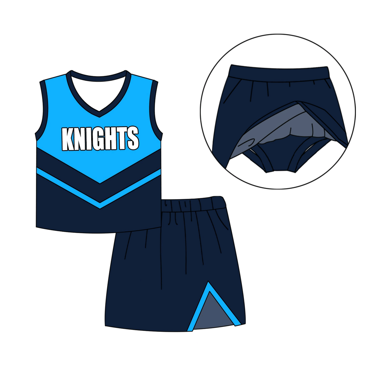 Deadline July 4 2025 sleeveless blue top skirt girls team outfits