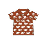 MOQ 5 pcs short sleeves wolf kids boys team polo shirt