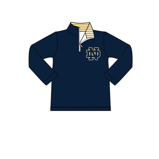 MOQ 3 pcs long sleeves N D navy kids boys zip pullover