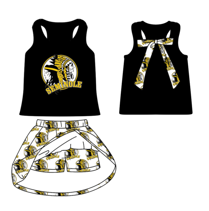 Deadline July 17 2025 sleeveless black feather top skirt kids girls team outfits