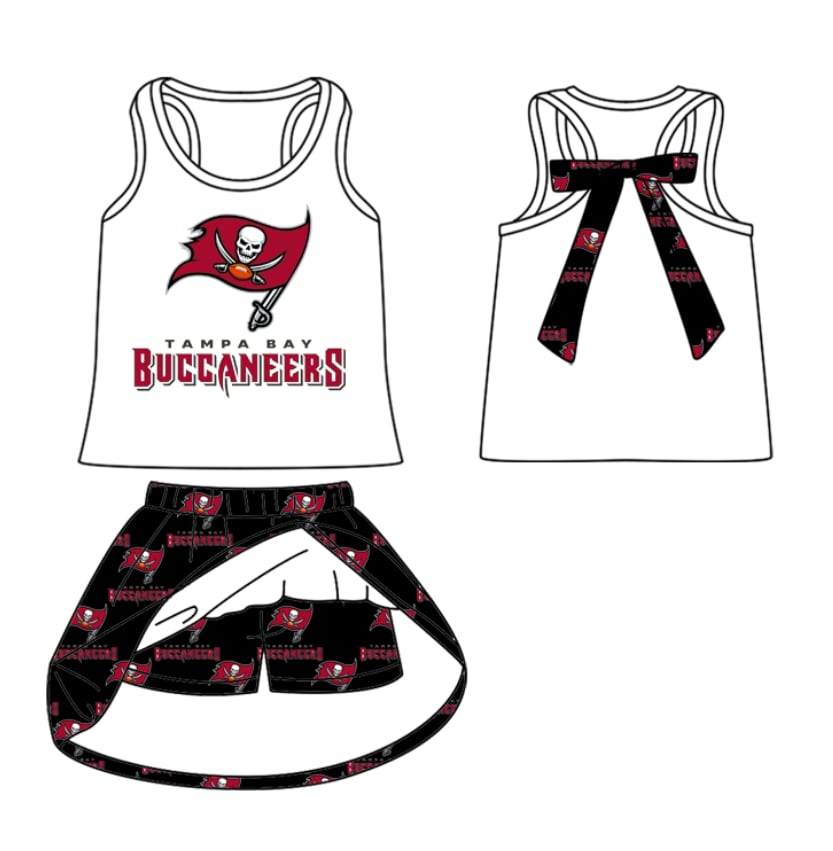 Deadline July 15 2025 white sleeveless flag bow top skirt girls team clothes