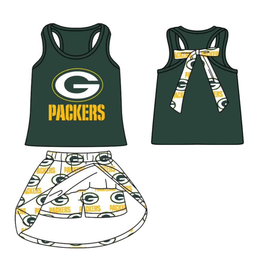Deadline July 15 2025 green sleeveless G bow top skirt girls team clothes