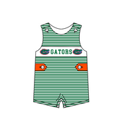 MOQ 5 pcs green stripe sleeveless crocodile baby boys team romper