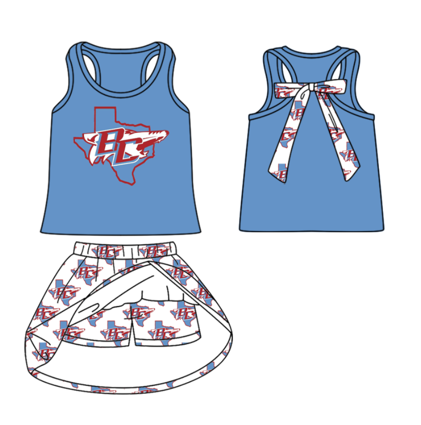 Deadline July 17 2025 sleeveless B C top skirt kids girls team outfits