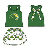 Deadline July 17 2025 sleeveless green lion top skirt kids girls team outfits