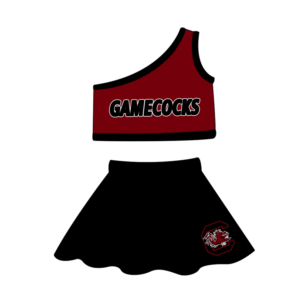 Deadline July 10 one shoulder maroon top black skirt girls team clothing