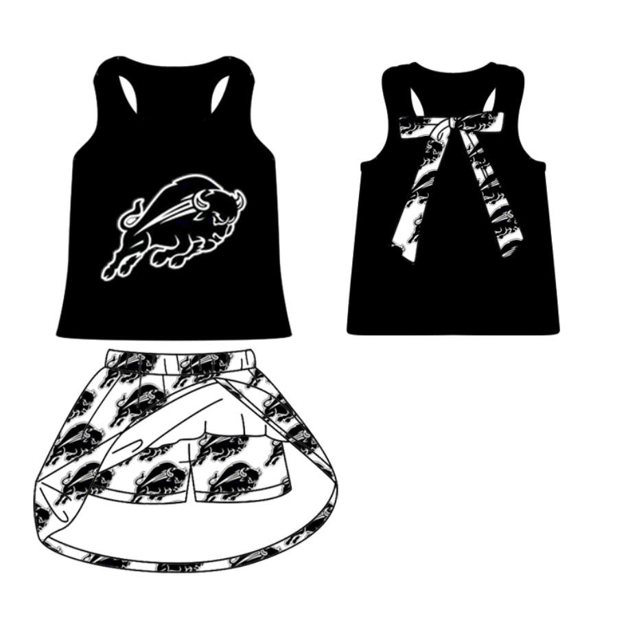Deadline July 17 2025 sleeveless black top skirt kids girls team outfits