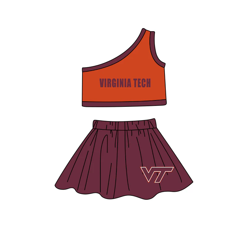 Deadline July 10 one shoulder top V T skirt girls team clothing
