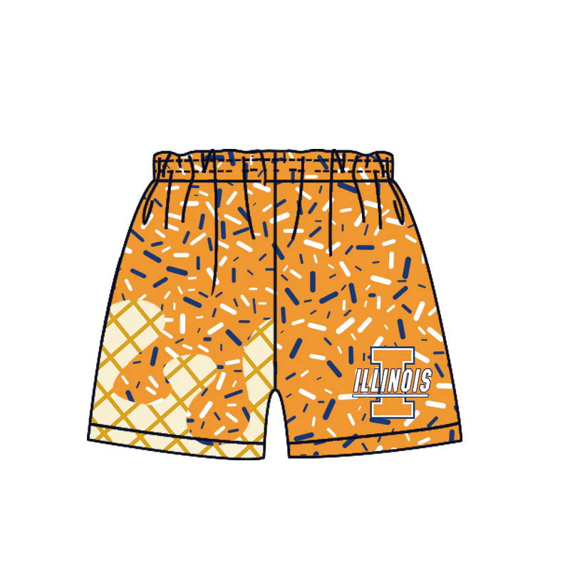 MOQ 3 pcs I yellow ice cream sprinkle boys team shorts