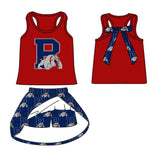 Deadline July 15 2025 sleeveless P red bow top skirt girls team clothes