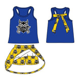 Deadline July 15 2025 blue sleeveless owls bow top skirt girls team clothes