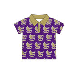 MOQ 5 pcs short sleeves purple kids boys team polo shirt