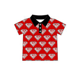 MOQ 5 pcs short sleeves red G R kids boys team polo shirt