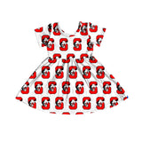 MOQ 5 short sleeves red S kids girls team dresses