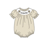 MOQ 3 pcs short sleeves khaki plaid girls team romper