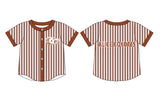 MOQ 5 pcs short sleeves wolf stripe boy team button down shirt