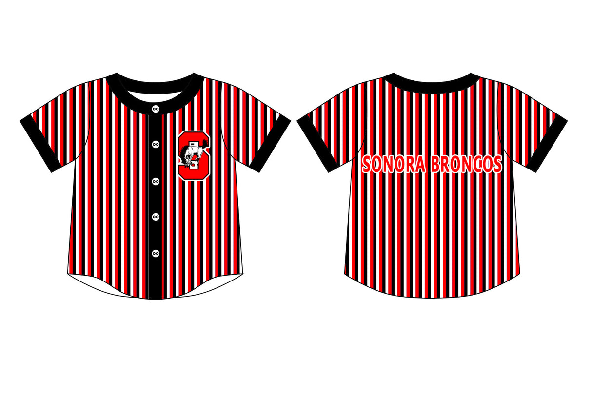 MOQ 5 pcs short sleeves red S stripe boy team button down shirt