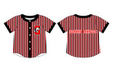 MOQ 5 pcs short sleeves red S stripe boy team button down shirt