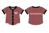 MOQ 5 pcs short sleeves red G R stripe boy team button down shirt