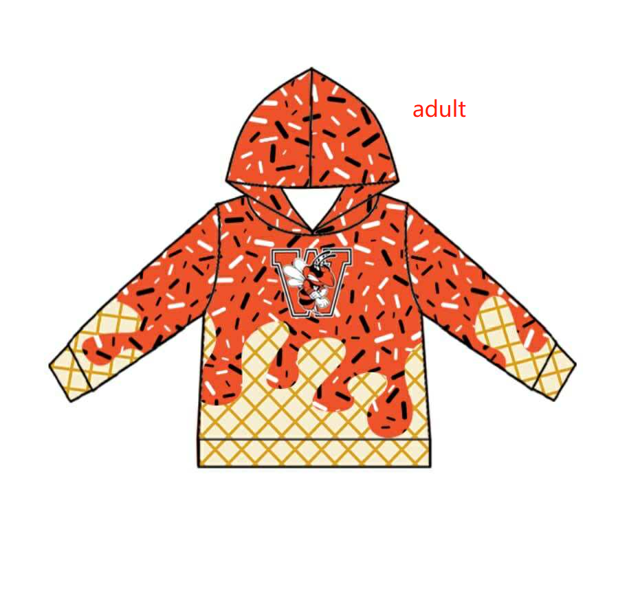 Deadline July 29 2025 long sleeves W orange ice cream adult team hoodie