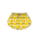 MOQ 5 pcs Plaid bow yellow kids girls team active summer shorts