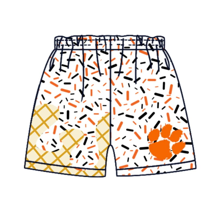 MOQ 3 pcs orange purple camo adult men team shorts