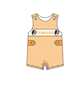 MOQ 5 pcs orange stripe sleeveless T baby boys team romper