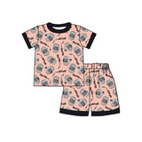 MOQ 3 pcs welder pink short sleeves kids girls pajamas