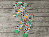 MOQ 3 pcs green short sleeves game boy pajamas