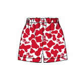 MOQ 3 pcs O M red camo kids boys team shorts