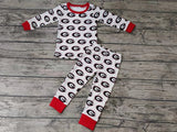 MOQ 3 pcs long sleeves red G kids boy team pajamas