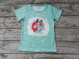 MOQ 3 bleached short sleeves princess girls shirt