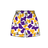 MOQ 3 pcs tiger yellow purple camo kids boys team shorts