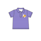 MOQ 3 pcs short sleeves purple stripe boys team polo shirt