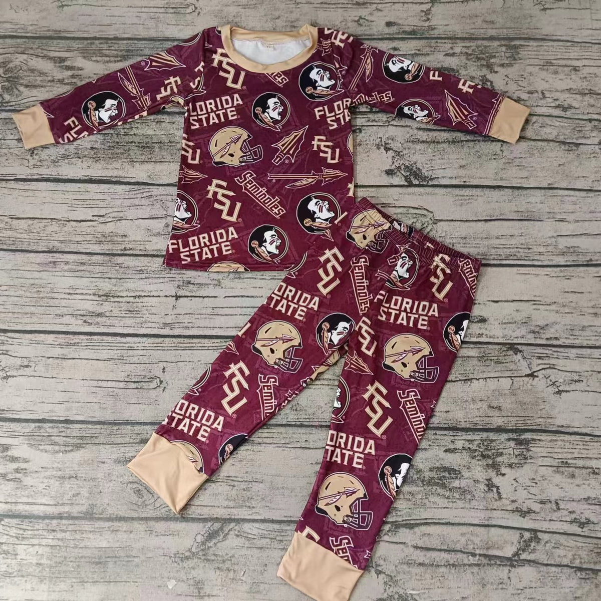 MOQ 3 pcs maroon arrow long sleeves kids team pajamas – Yawoo Garments