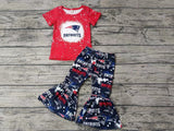MOQ 3 pcs red bleached top patriots girls team clothes