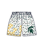 MOQ 3 pcs M Green white ice cream sprinkle boys team shorts