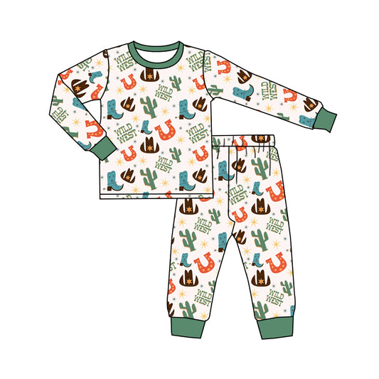 MOQ 5 wild west boots cactus kids pajamas