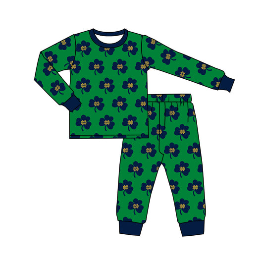Deadline 22 Sept N D green long sleeves kids team pajamas