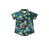 MOQ 3 short sleeves spide dog boy button down shirt