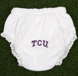MOQ 3 pcs T C U white baby girls team bummies