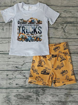 MOQ 3 short sleeves trucks top shorts boys outfits