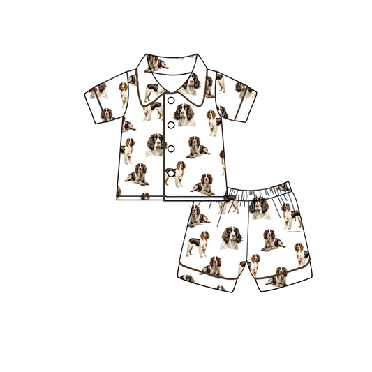 Deadline March 31 khaki dogs baby kids button down pajamas