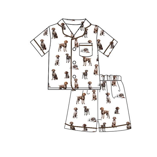 Deadline March 31 light brown dogs short sleeves adult summer pajamas
