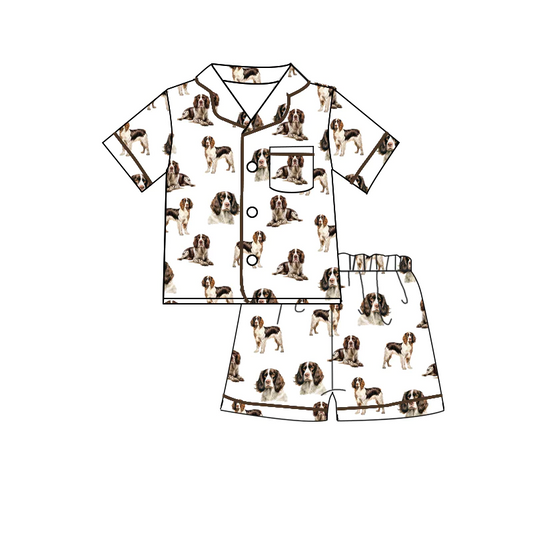 Deadline March 31 khaki dogs short sleeves adult summer pajamas