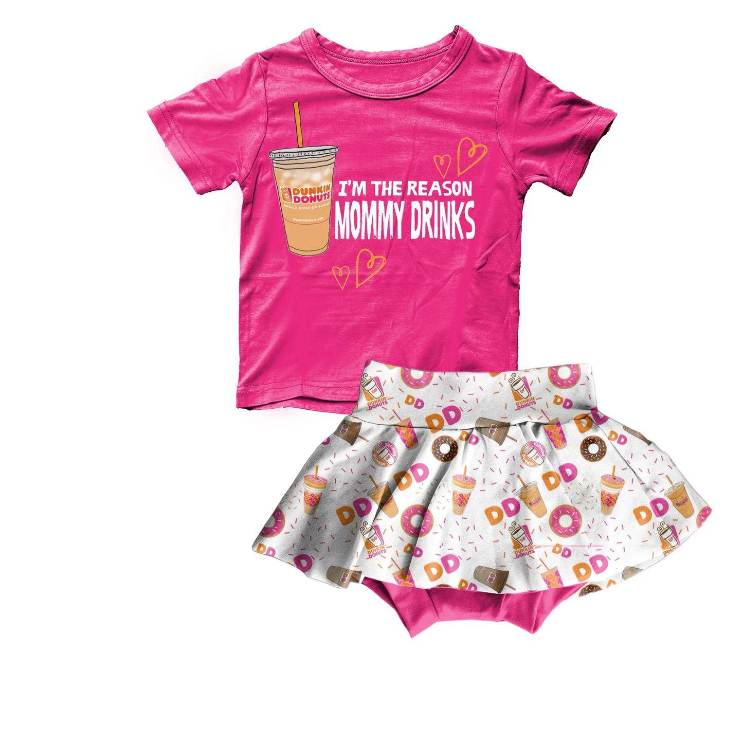 Deadline April 22 Hot pink top donut skirt kids girls clothing