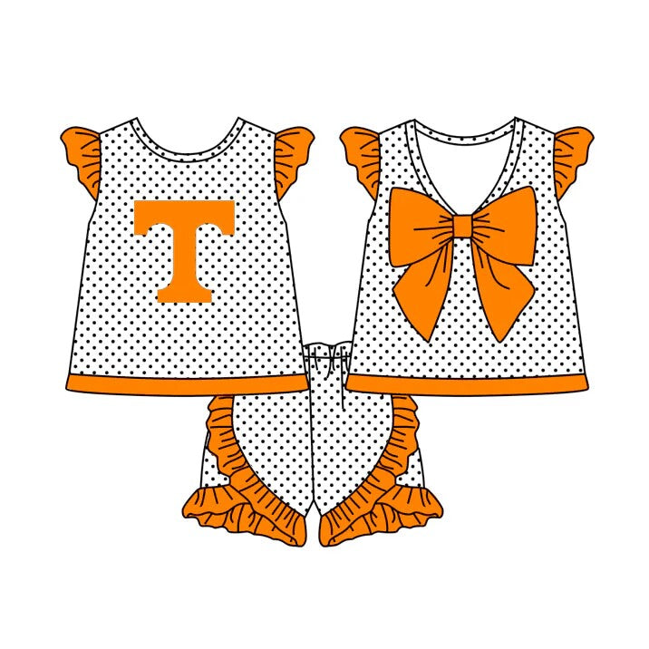 Deadline April 23 T polka dots bow girls team outfits